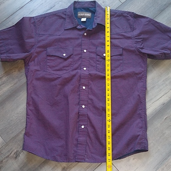 Outdoor Casuals Western Cowboy Rodeo Shirt Short sleeve snap down shirt size XL - Picture 8 of 12